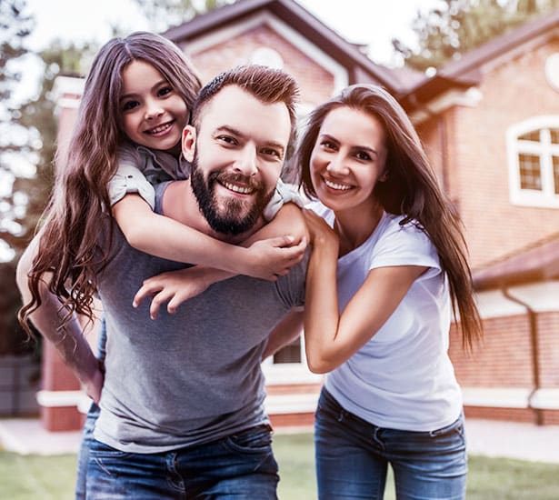 Happy Family Getting a Home Equity Loan